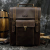 mens leather backpack office travel