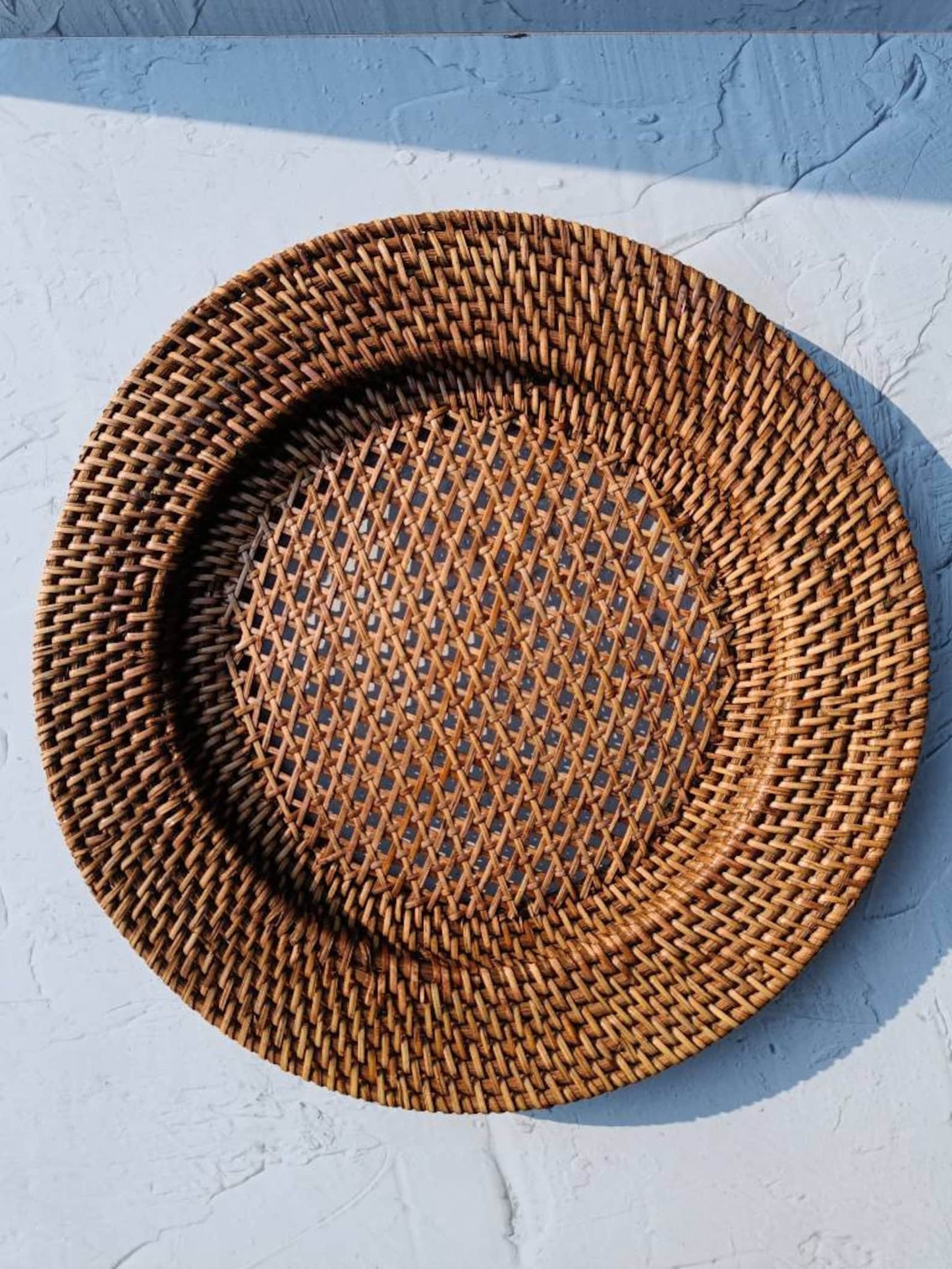 Set of Rattan Charger Decorative Plates