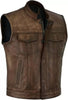 Mens Distressed Brown Leather Vest