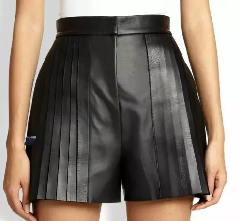 Girls Leather High Waist Shorts