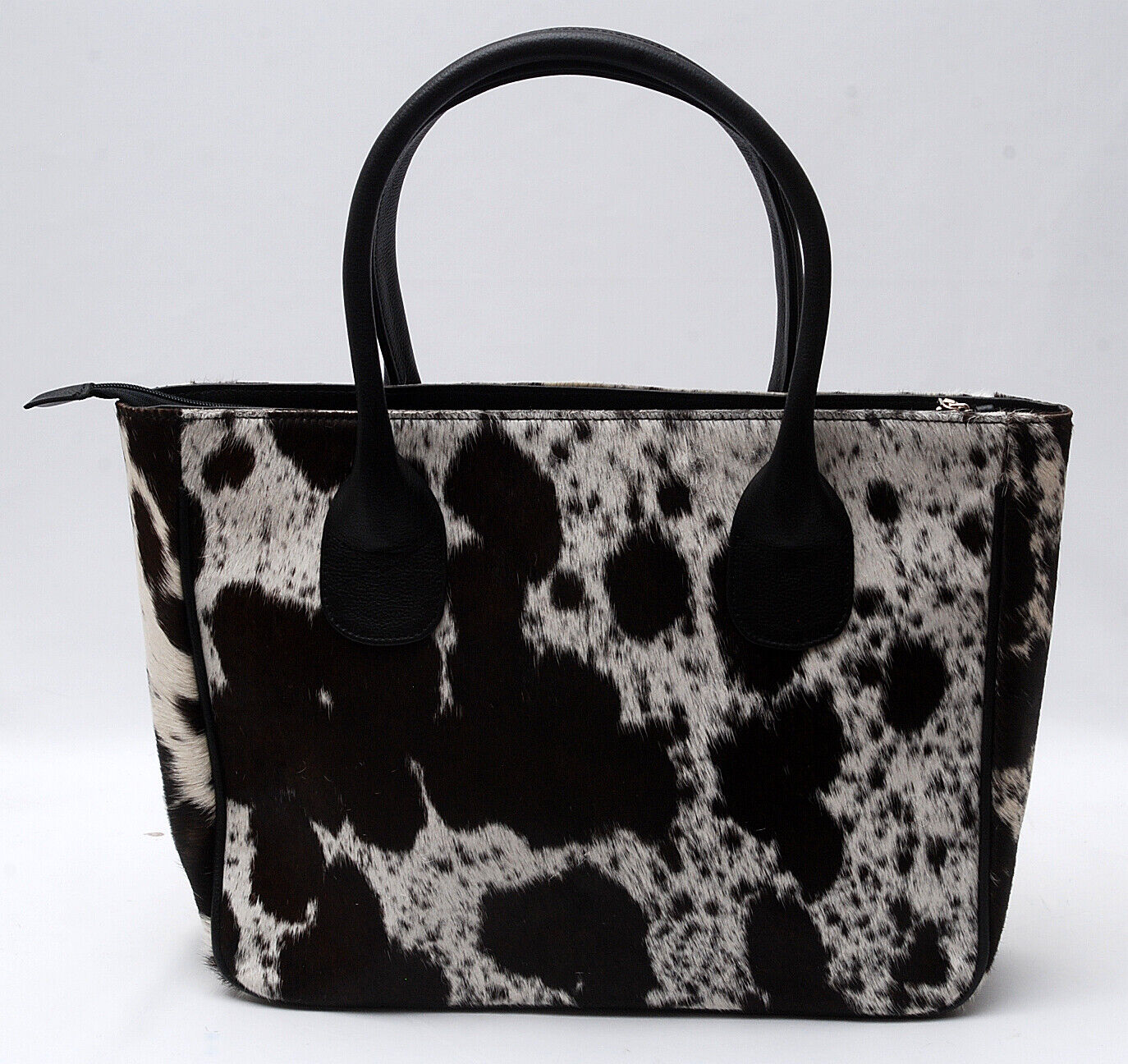 New Hair On Cowhide Black White Tote Purse