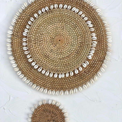 Round Woven Rattan Shell Placemats