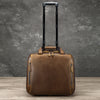 Real Leather Trolley Suitcase Carry-On with Wheels