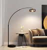 Italian Arc Floor Lamp with Glass Shade and Marble Base