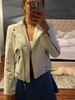 Women Slim Fit Leather Moto Jacket