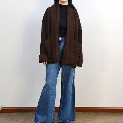 Women's Oversized Wool Knit Cardigan