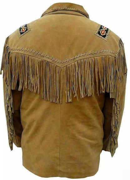 American Indian Leather Jackets Fringe Beads