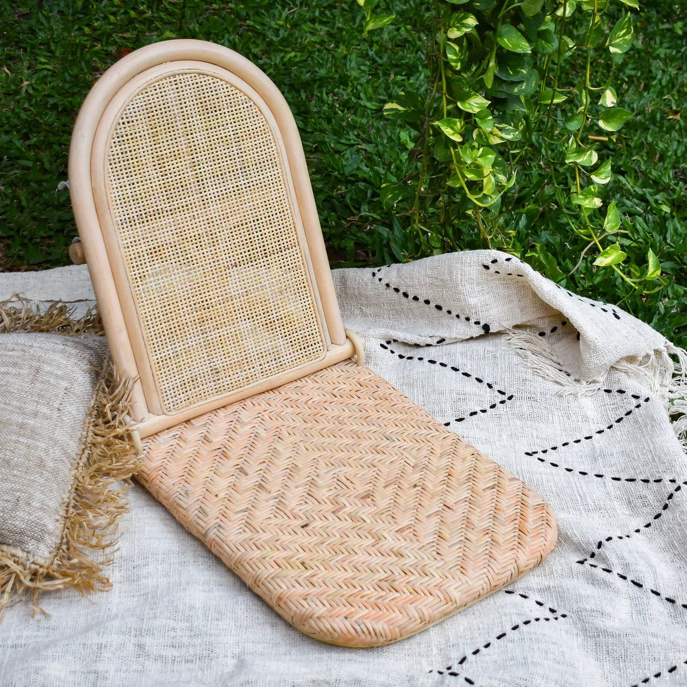 Rattan foldable chair portable beach chair – Boho Living Room