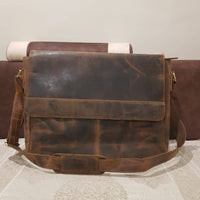 vintage leather briefcase handbag