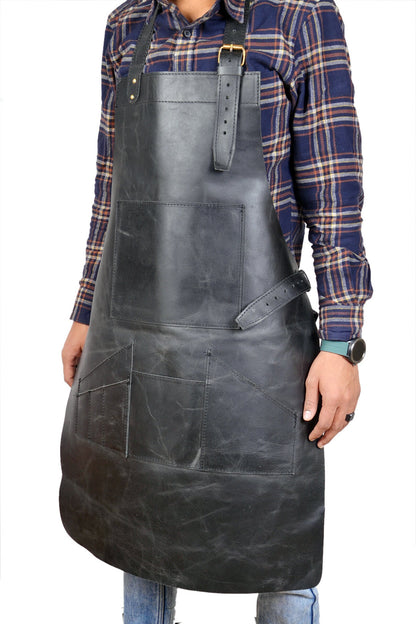 Genuine Leather Black Apron