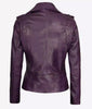 Women's Genuine Purple Leather Biker Jacket