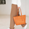 Woven Leather Tote Bag for Women Large Capacity