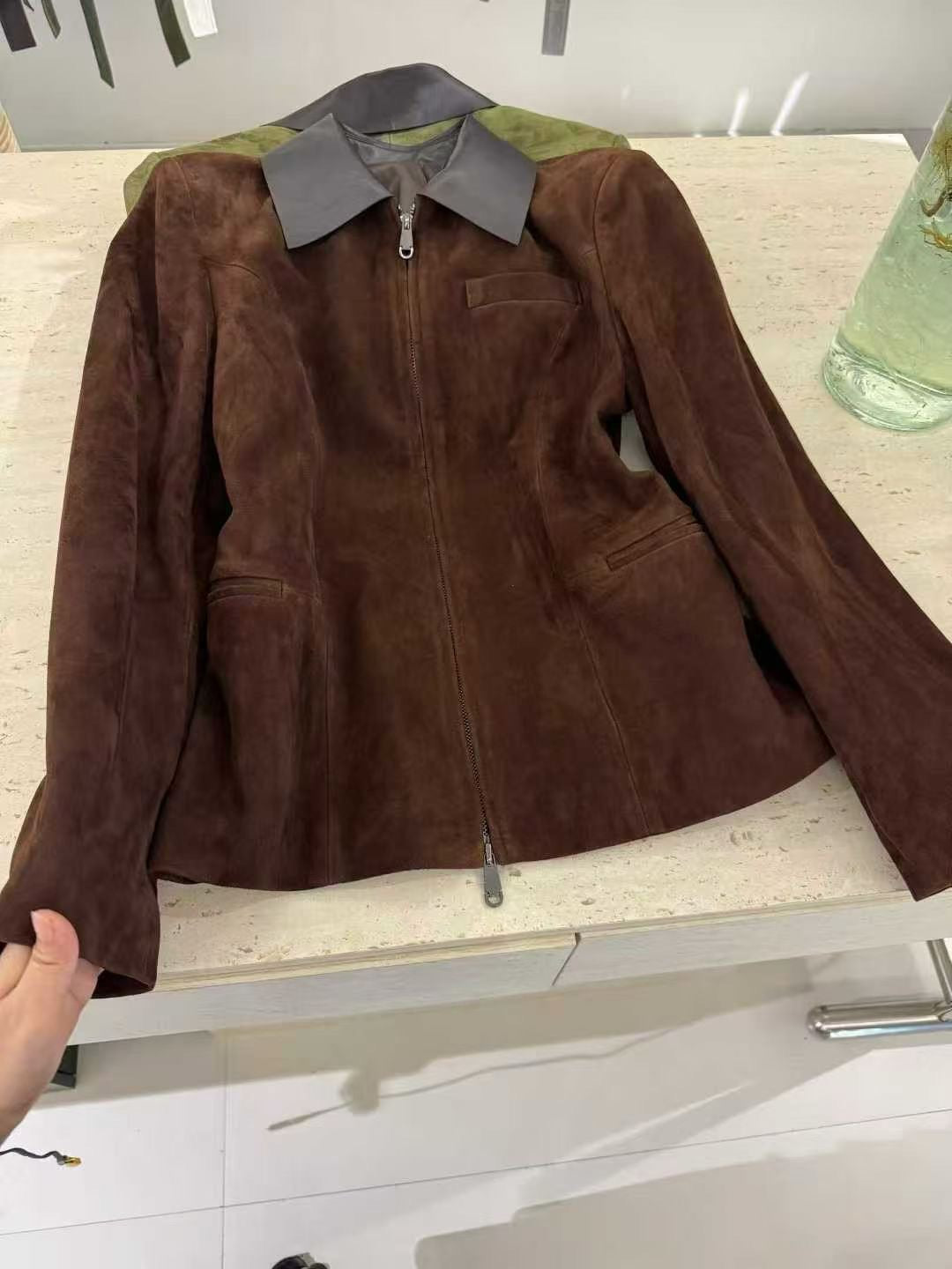 Genuine Goatskin Suede Leather Women's Jacket