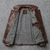 Men’s Oil-Waxed Calfskin Leather Biker Jacket
