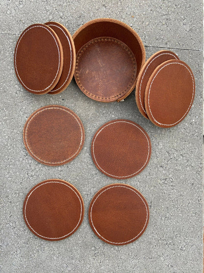 Genuine Leather Coasters Set