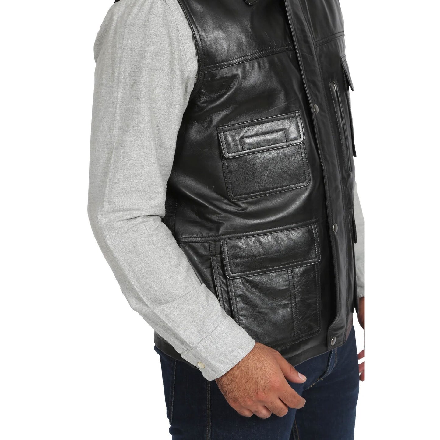 Black Sheep Leather Waistcoat Vest