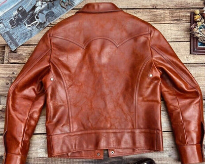 Men's Real Leather Brown Waxed Jacket