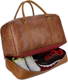 Genuine Cowhide Leather Large Travel Duffel Weekender Bag