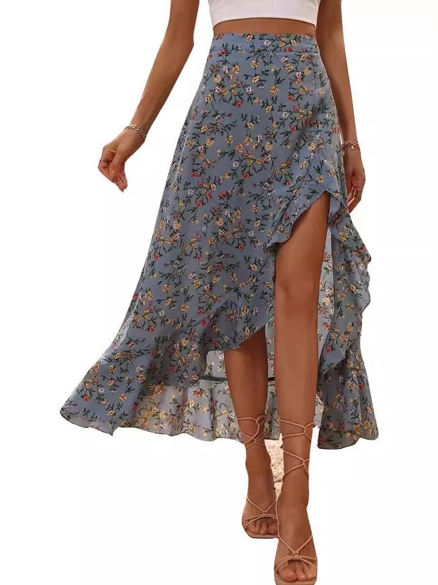 Split Thigh Maxi Skirt Beach Outfit