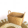 Large Trapezoid Dried Water hyacinth Storage Basket With Handle