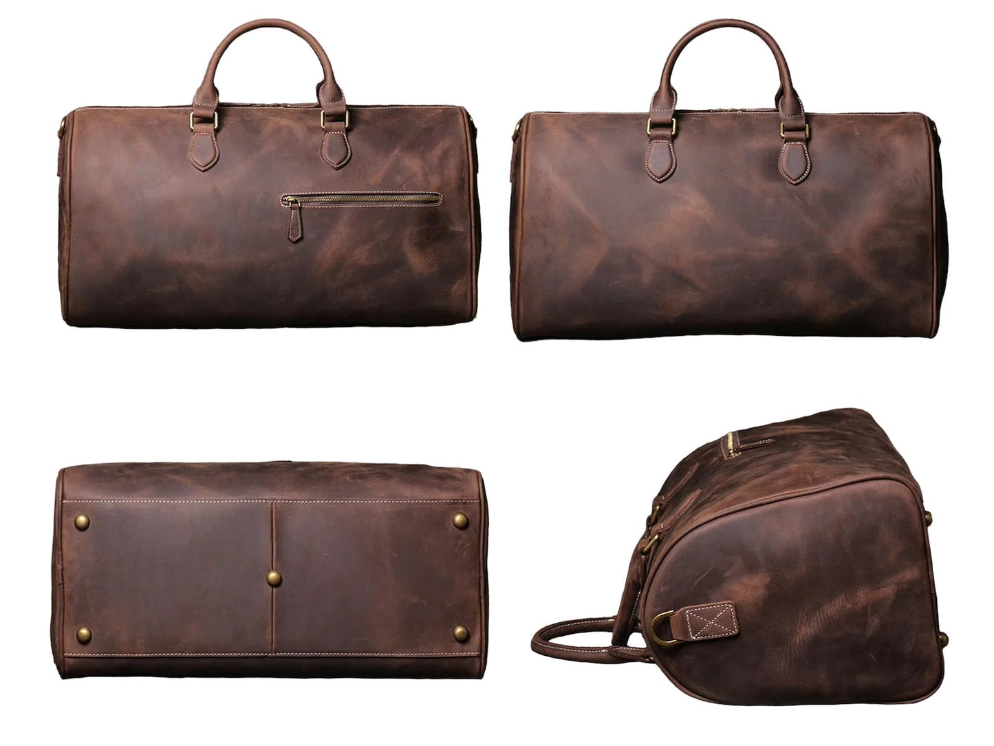 large genuine leather duffle bag