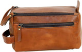 Genuine Brown Leather Men Travel Organizer Kit