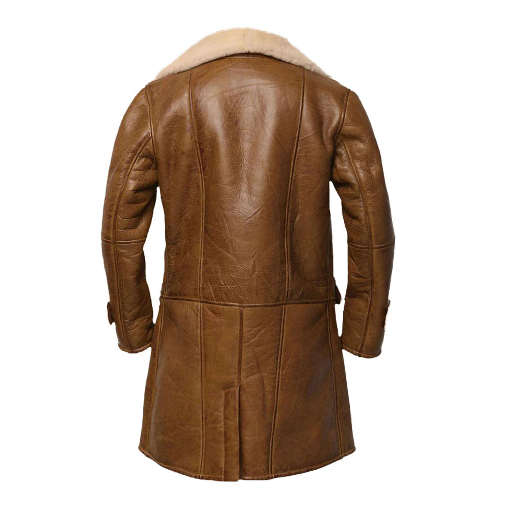 Waxed leather jacket with fur