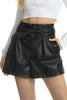 Genuine Leather Shorts Women High Waisted