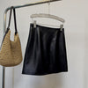 Women’s Genuine Leather Mini Skirt High Waist