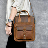 Unisex Sturdy Leather Messenger Bag