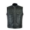 Genuine Black Leather Vest Waistcoat