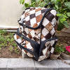 Cowhide Patchwork Travel Backpack