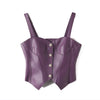 Brown Leather Slimming Vest For Women Slim Waist Suspender
