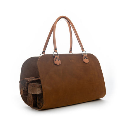 Genuine Leather Wood Carrier Harvesting Bag