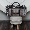 Cowhide Travel Weekender Bag With Tooled Leather