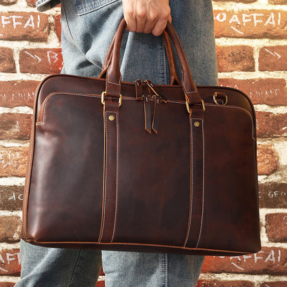 Men’s Leather Shoulder Bag Messenger Briefcase Laptop Bag