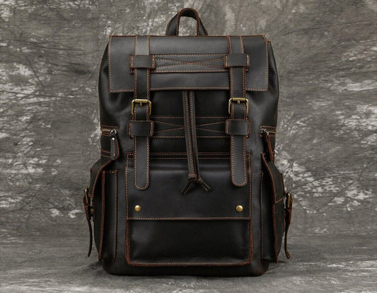 Vintage Dark Brown leather backpack