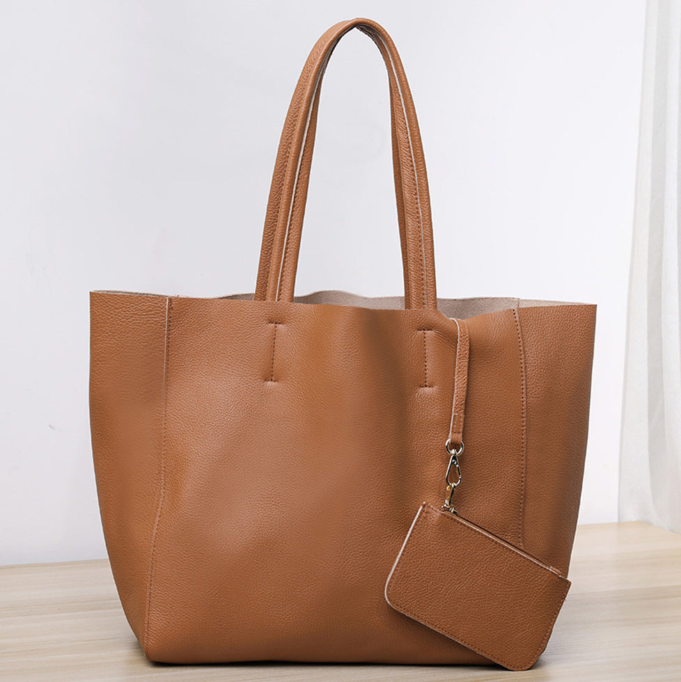 Women’s Large Leather Shoulder Tote Bag For Office