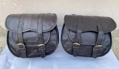 real black leather saddle bags for motorcycle