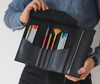 Leather pencil case roll zipper