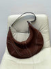 Suede Leather Underarm Crescent Shoulder Bag
