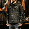 Men Leather Jacket Double Zip Bomber