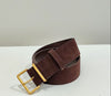 Women suede leather wide belt for coats coffee
