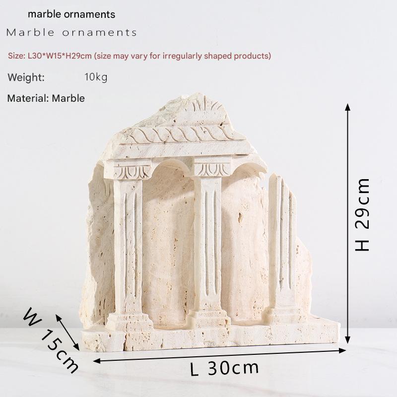 Roman  Yellow Travertine Marble Column Ornament
