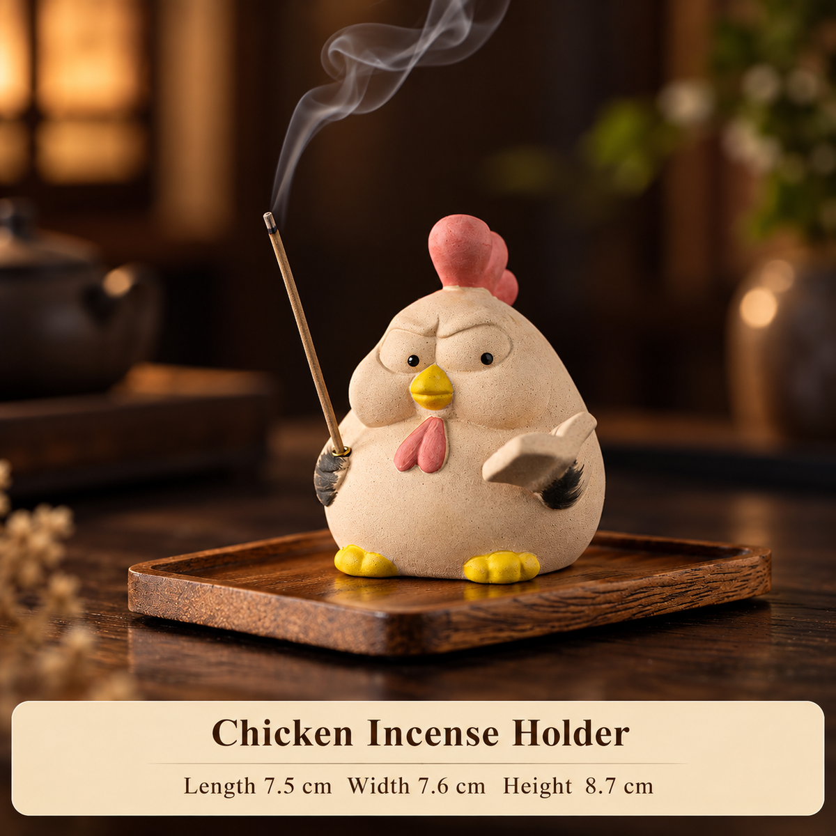 Stick Incense Holder Cute Ceramic Chicken Tabletop Decor