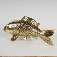 Elegant Brass Koi Fish Statue Decor