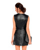 Genuine leather sleeveless dress