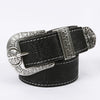 Men's Genuine Rodeo Leather Belt with Silver Buckle