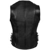 Slim fit Women's Black Leather Biker Vest