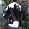 Cowhide Fur Jacket Men's Black White